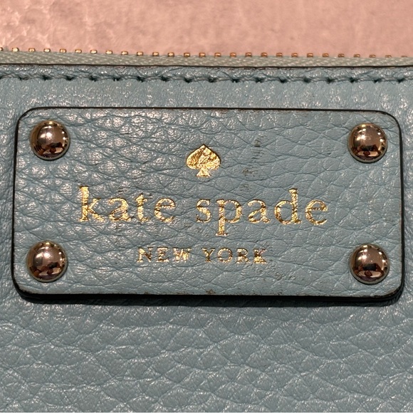 Kate Spade Wellesley Neda Leather Zip Around Wallet in Robins Egg Blue/Tiffany - Picture 3 of 9